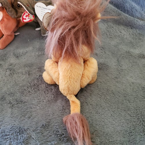 3 Beanie Babies: Kingston the Lion, Pouch the Kangaroo, Trumpet the Elephant - Picture 6 of 12