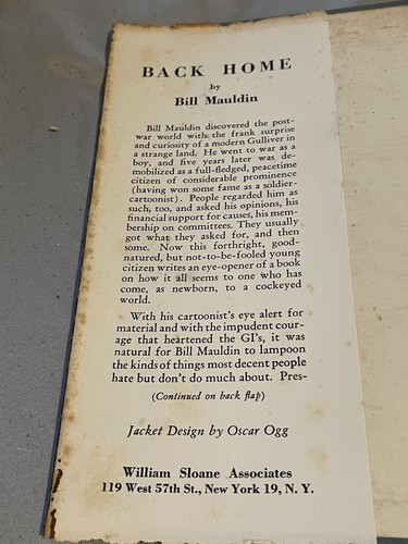 BACK HOME Text & Drawings by Bill Mauldin - Vintage 1947 Hardcover - Picture 4 of 11