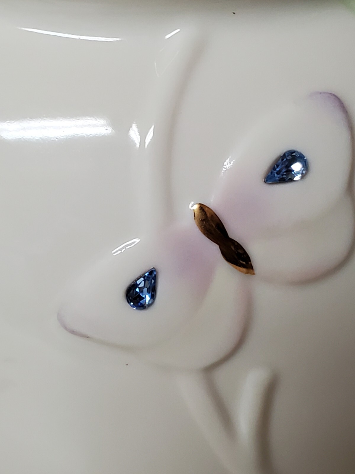 2001 Lenox Jeweled Butterfly Vase HandCrafted w/ Gold Trim & Crystals