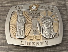 Sterling Treasury 100 Years Liberty 1886-1986 Statue Of Liberty Belt Buckle BV2