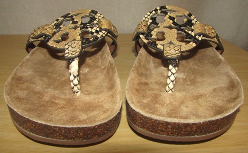 NWOB Authentic Tory Burch Miller Cloud Pale Desert Snake Print Sandals Size 7.5 - Picture 10 of 14
