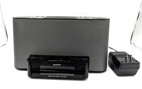 Sony ICF-CS15iP iPod Audio Docking System 30-Pin Speaker Clock Radio /w Cord