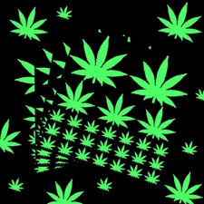 104 Pieces Pot Leaf Stickers Glow in the Dark Wall Stickers Luminous Adhesive We