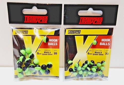 Tronix Pro Hakenkugeln / weiche Angelperlen - schwarz & grün leuchtend - Bild 1 von 3