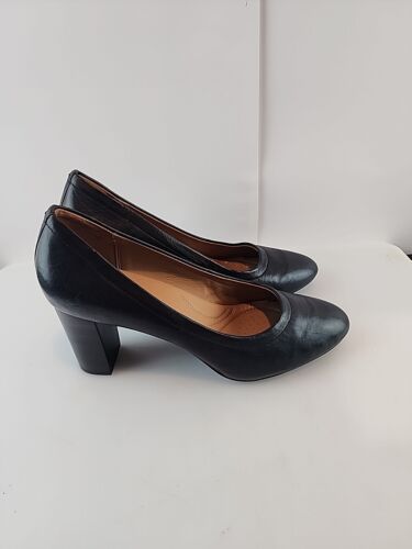 Clarks Artisan Pumps Womens Size 10 M Black Leather Slip On Shoes - Picture 2 of 8