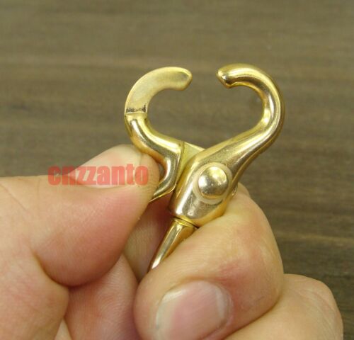 4pcs Solid brass lobster clasps swivel eye Fob trigger Snap hook for keychain - Picture 4 of 8