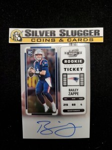 2022 Bailey Zappe Panini Contenders Optic Rookie Ticket Auto #104 RC Patriots