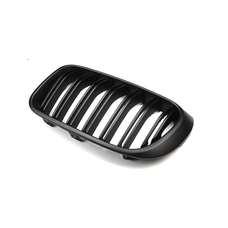 Dual Line Matte Black Front Grille For 2014-2018 BMW X3 X4 F25 F26 SUV LCI 2PCS - Image 3 of 4