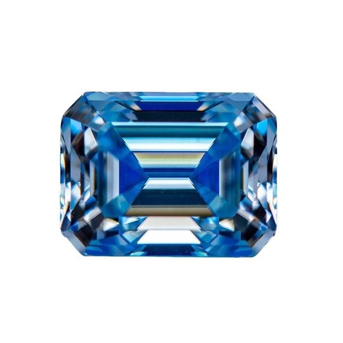 Certificado de piedra moissanita corte esmeralda color azul verde 3x5~8x12 para joyería - Imagen 44 de 49