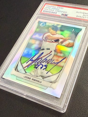 Jose Abreu Signed 2014 Bowman Chrome Refractor Rookie Card PSA/DNA Autograph - Picture 4 of 4
