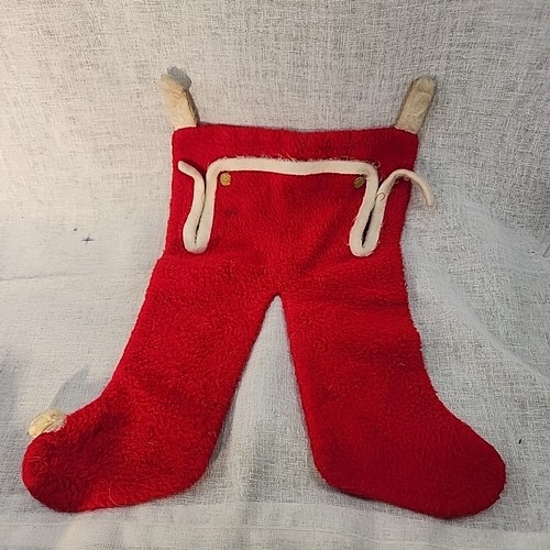 Vtg 1960s Christmas Stocking Santa Long Johns PJs Country Cottage Farmhouse - Picture 4 of 14