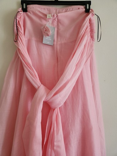 H&M Ramie Bandeau Kleid abnehmbare Träger Baumwolle hellrosa Gr. L neu mit Etikett - Bild 14 von 14