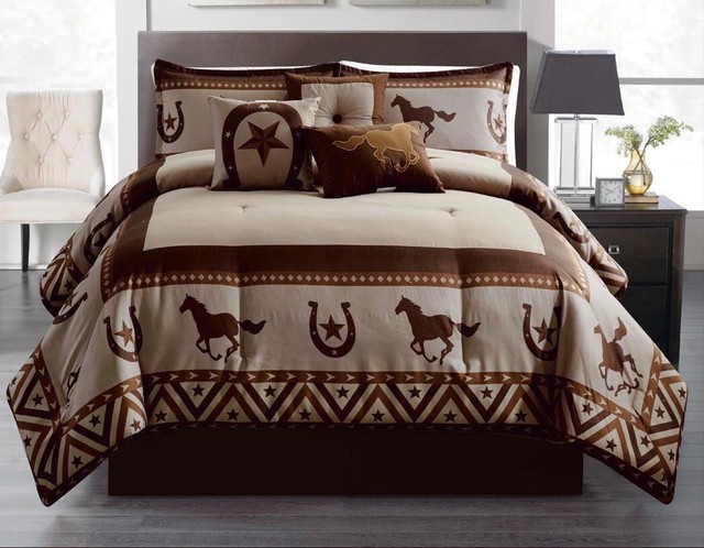 7 Piece King Rosslyn Black//Gray Comforter Set