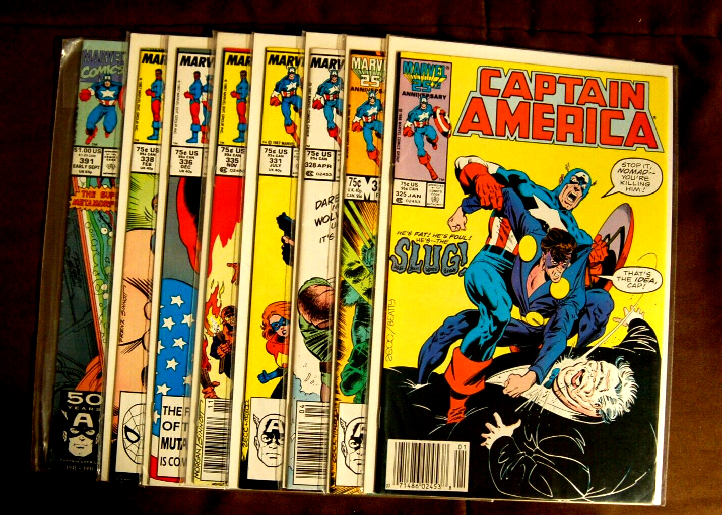 Lot of 8: Marvel Comics "Captain America" 325-391 Read!