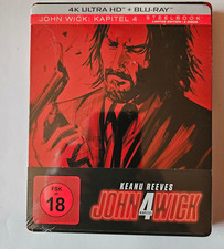 KEANU REEVES - JOHN WICK -KAPITEL 4 -STEELBOOK- 4K UHD +Blu-ray; NEU; OVP; FSK18
