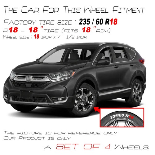 For Honda CR-V OEM Design Wheel 18" 18x7.5 17-19 Machined Black 4 PCS Rim 64111A - Bild 2 von 9