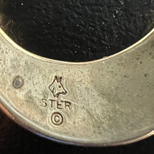 Orecchini pendenti vintage turchese intarsiato nativi americani argento sterling 925 - Foto 7 di 7