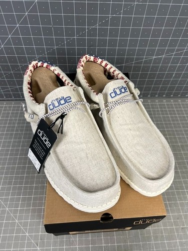Hey Dude Wally Patriotic Casual Shoes for Men - Off White Patriotic - 11M - Picture 2 of 10