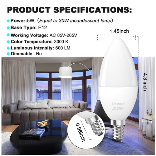 5W/7W Energy Saving Replacement Lamps E12 LED Candle Pendant Light Bulb 1-8PCS - Picture 16 of 28