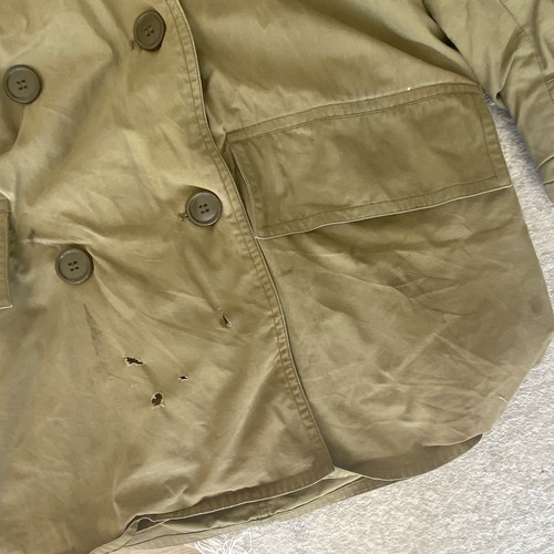 Vintage WWII Mackinaw Jeep Coat Mens 36 Green 1940s Barnstormer Military - Picture 4 of 15