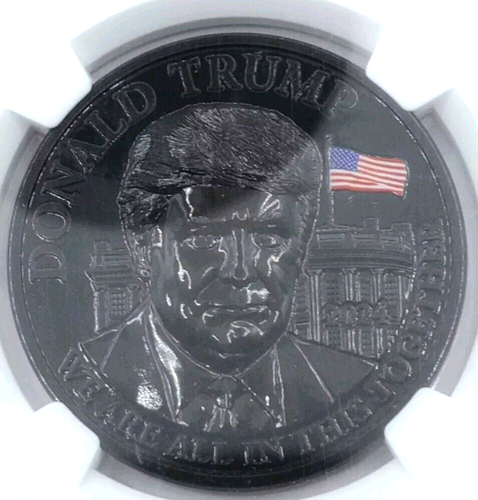 2024 TRUMP HIGH RELIEF PF 70 ULTRA CAMEO Cameroon Proof Obsidian NGC W/COA - Picture 3 of 6