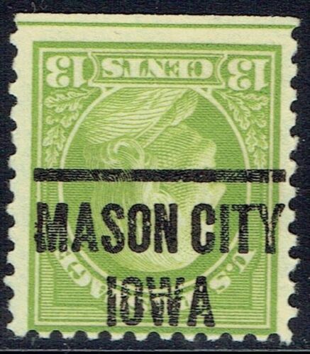 1919 13c FRANKLIN apple green (513-204) with INV PRECANCEL from MASON CITY IA. - Picture 1 of 1