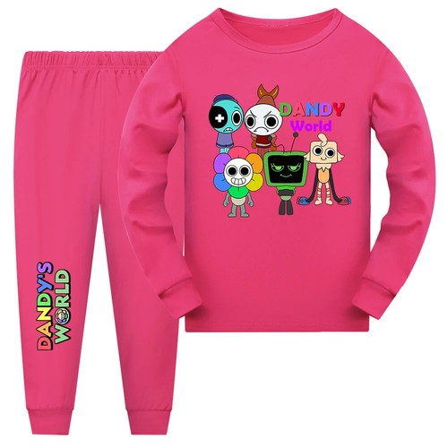 Girls DandyWorld Sleepwear Suits Kids Pyjamas Set Horror Game Dandys Hood - Picture 11 of 32