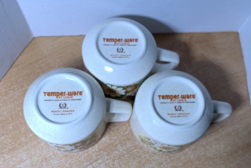 3 Lenox Temper-Ware Magic Garden Cups & Saucers USA - Picture 7 of 19