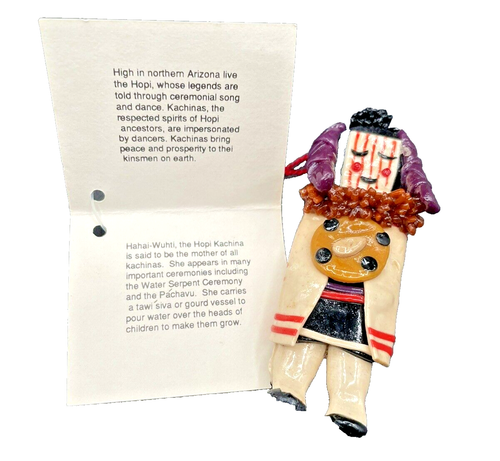 Vintage Hopi Dough Ornament Hahai-Wuhti Pour Water Woman & Sipikne Zuni Warrior - Picture 5 of 9