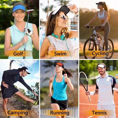 Foldable Sport Sun Visor Hats Sun Caps UPF50+ Lightweight Ponytail Adjustable... - Picture 6 of 6