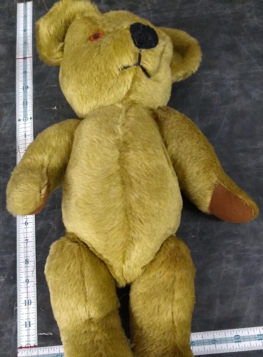 Vintage 16” Merrythought Teddy Bear Thick Gold Mohair