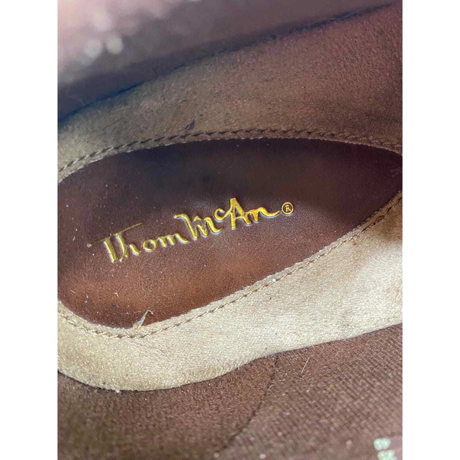 THOM BROWNE Scarpe abito Thom McAn da uomo 8 W marroni in pelle con cerniera anteriore