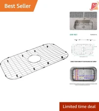 Sink Protector Grid Stainless Steel 26"x14" Center Drain Lightweight Durable