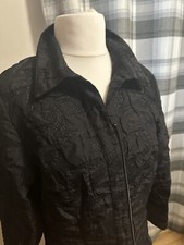Sol Design Black Smart Glitter Zip Up Jacket Size 14