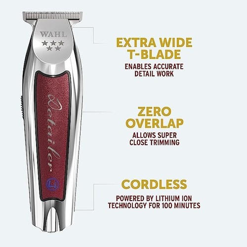 TOSATRICE TAGLIACAPELLI WAHL DETAILER TRIMMER LI CORDLESS 5 STARS SERIES BARBER - Foto 10 di 21
