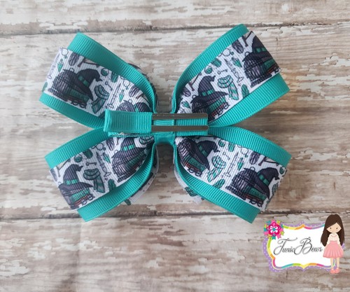Harry Wizard Double Layered Stacked Pinwheel Hair Bow, Girls, Clip - Picture 4 of 4