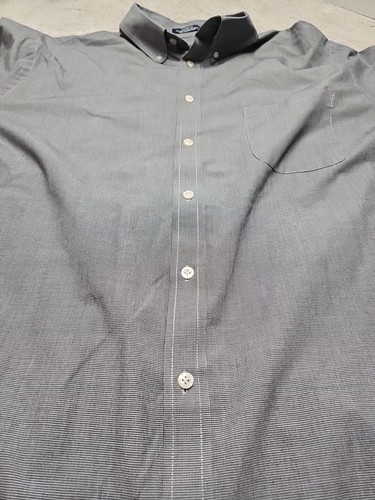 Chaps Men's Gray Checkered Long Sleeve Dress Shirt Size 18.5 - Picture 3 of 10