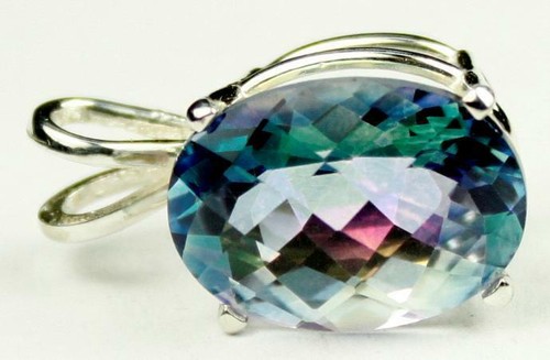 Colgante de plata de ley 925, topacio de jardín de Neptuno, SP004 - Imagen 1 de 4