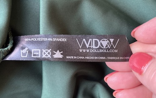 Dolls Kill Widow NEW W/Tag Blind Faith Dress Green Velvet Lace Milkmaid Goth L - Picture 10 of 11