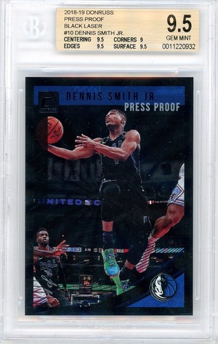 2018-19 Donruss Press Proof Black Lazer 1/1 Dennis Smith Jr. BGS 9.5 Gem Mint - Picture 1 of 2