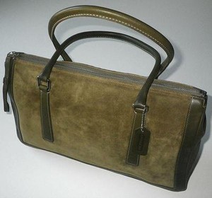 Coach Vintage Bonnie Olive Green Suede Leather Zip Tote Bag Purse Image Is Loading Coach Vintage Bonnie Olive Green Suede Leather Zip
