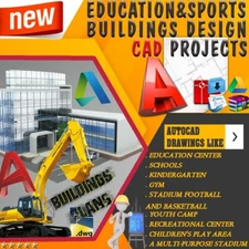 85 AUTOCAD DRAWINGS DWG FILES 2D FOR EDUCATION &SPORTS BUILDINGS DESIGN PROJECTS