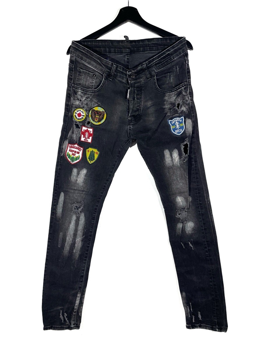 Dsquared2 Cool Guy Gray Jeans Size 46 Patches & Distressed