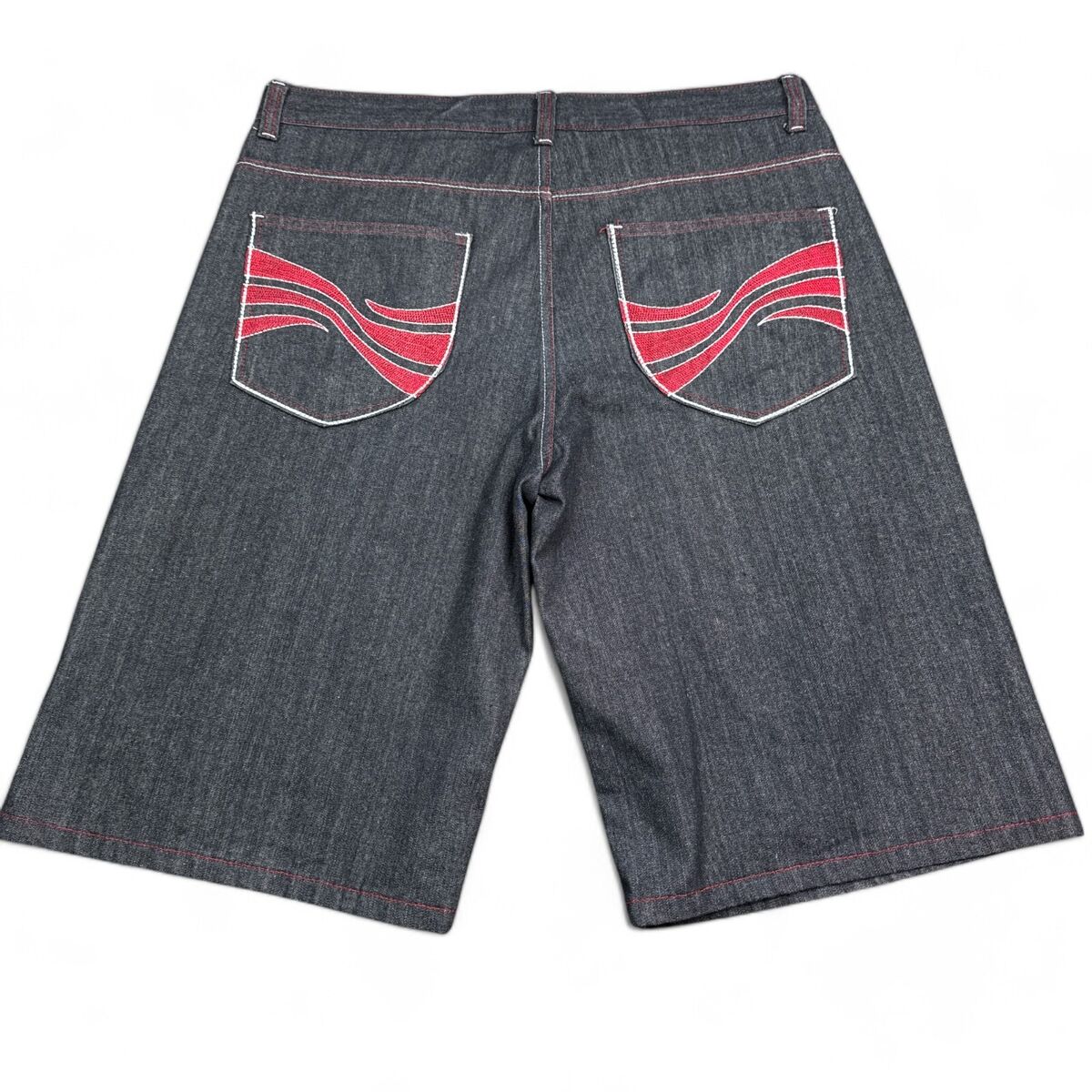 Vintage Y2K Jinzu Jean Shorts Jorts Mens Size 40 Gray Red Vintage Y2K Jinzu Jean Shorts Jorts Mens Size 40 Gray Red