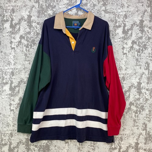 VTG Chaps Ralph Lauren Shirt Mens X-Large Long Sleeve Collared Colorblock Cotton - Picture 1 of 10