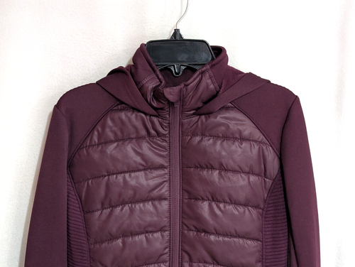 Tek Gear Damen Plum Appeal Kapuzen Mixed-Media Jacke (WT32A201PN1) Größe 2X-Neu mit Etikett - Bild 3 von 6