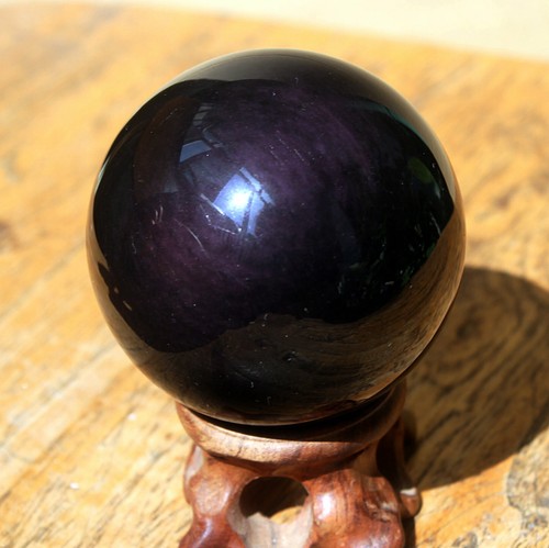 ¡ARCO IRIS de 1,92"" BOLA ESFERA DE CRISTAL DE CRISTAL DE OBSIDIANA OJO DE GATO NATURAL 1 - Imagen 7 de 10
