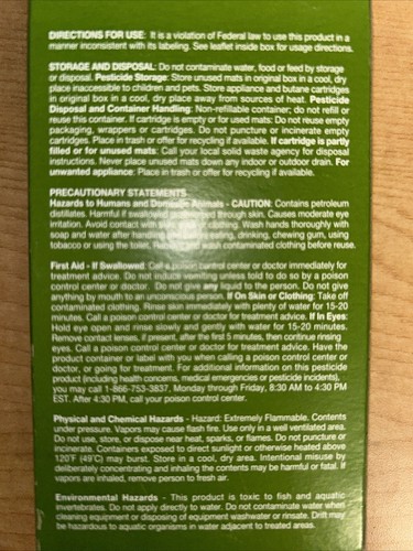 Thermacell Mosquito Repellent Refills 1 Butane Cartridge 3 Insect Repellent Mat - Picture 3 of 6