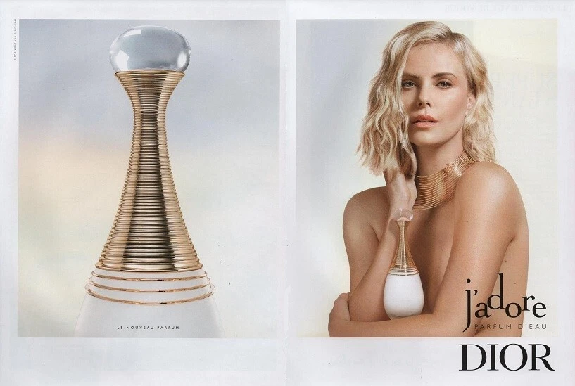 Publicité papier Parfum. Perfume ad. DIOR J'Adore Parfum d'eau 2023 double page