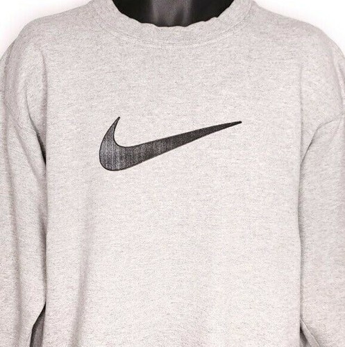 Usa Gris Made 90s jaspeado Sweatshirt Vintage Swoosh bordado In Nike Large xzq6pwH0tn